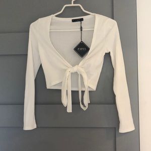White tie up long sleeve!